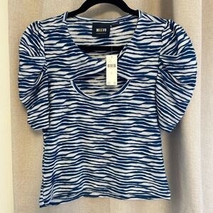 Maeve Blue and White Striped Top